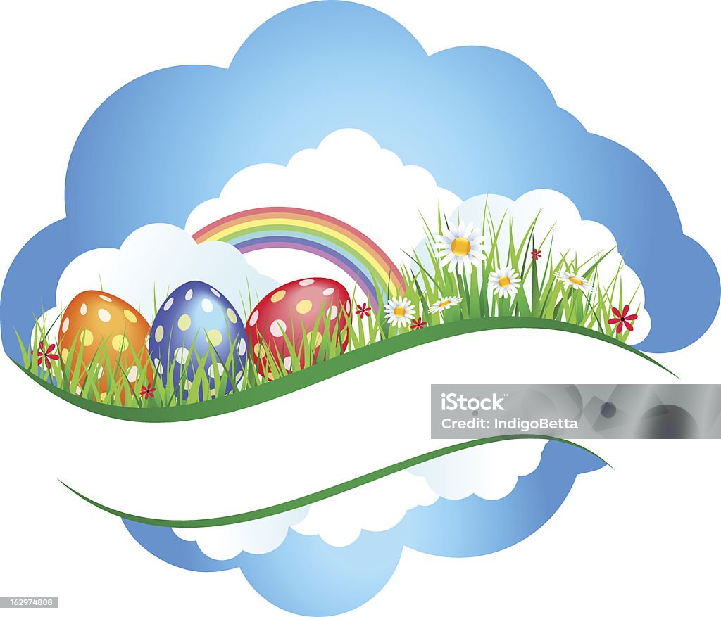 Wielkanoc banery z kolorowych jaj - Grafika wektorowa royalty-free (Bez ludzi)