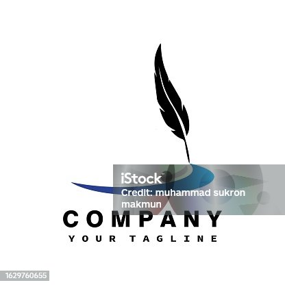 istock Creative Feather Concept Logo Design Template 1629760655