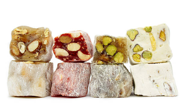 istock Delicious Turkish delight isolated on white background 162976085