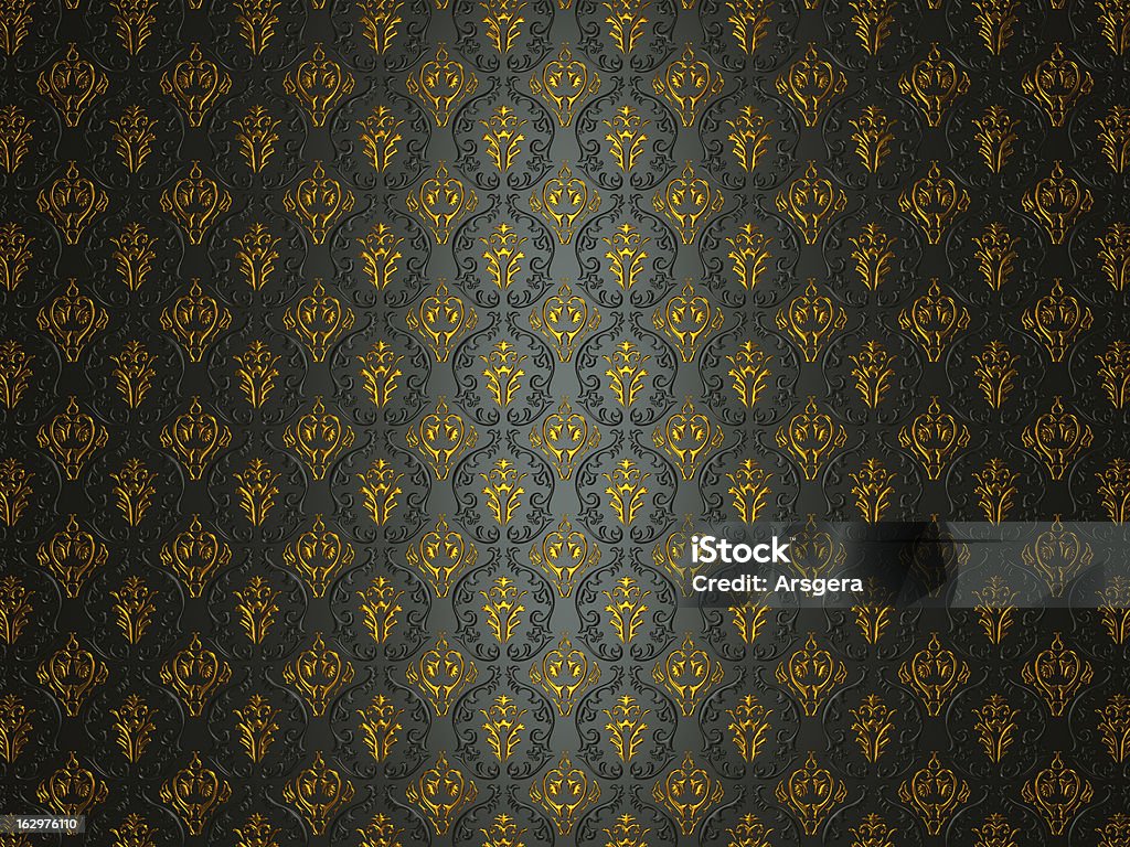 Черный с золотым орнаментом викторианской материала - Стоковые фото Без людей роялти-фри