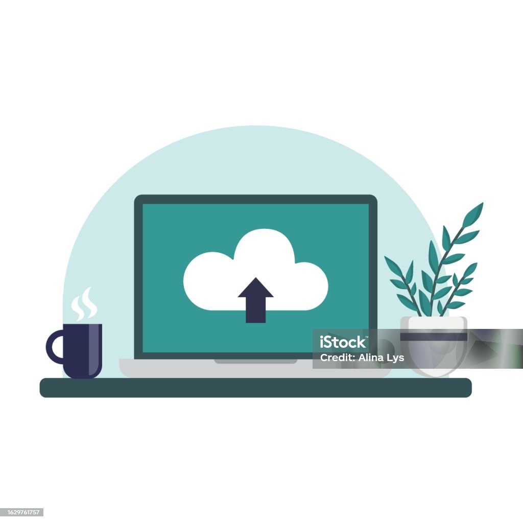 Data Load Vector Illustration Online Upload On Isolated Background ...