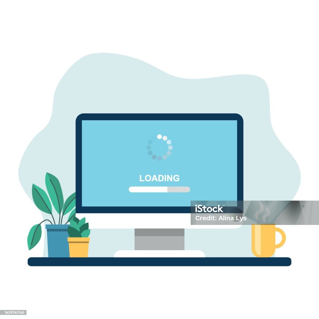 System Software Update Vector Illustration Loading Process On Isolated ...