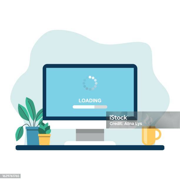 System Software Update Vector Illustration Loading Process On Isolated ...