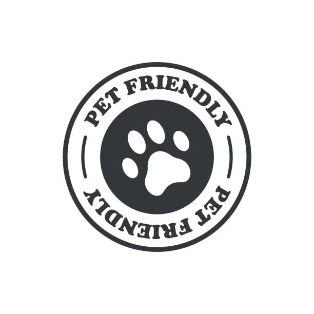 ilustrações de stock, clip art, desenhos animados e ícones de pet friendly vector illustration. paw print logo on isolated background. footprint sign concept. - postage mark