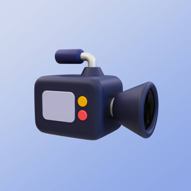 istock 3d minimal movie camera. video camera. 3d illustration. 1629761981