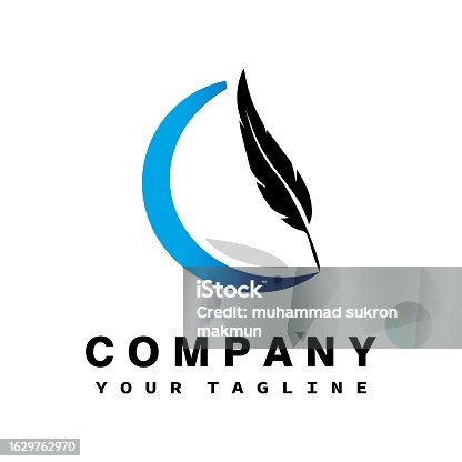 istock Creative Feather Concept Logo Design Template 1629762970