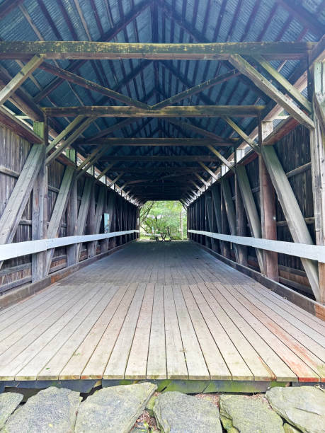istock Drouin Covered Bridge scene in Quebec, Canada 1629778159