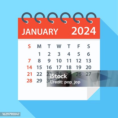 istock January 2024 - Calendar. Week starts on Sunday 1629790047