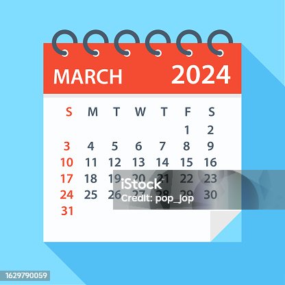 istock March 2024 - Calendar. Week starts on Sunday 1629790059