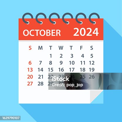 istock October 2024 - Calendar. Week starts on Sunday 1629790107