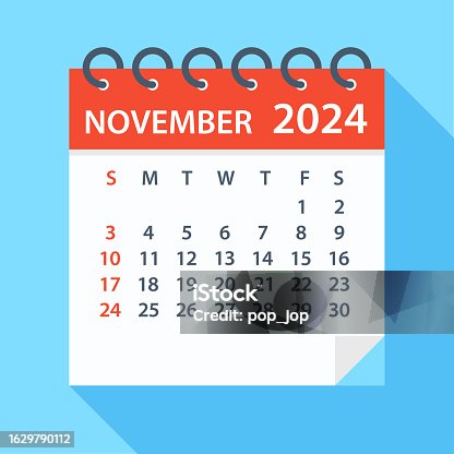 istock November 2024 - Calendar. Week starts on Sunday 1629790112