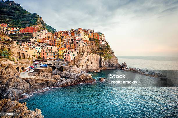 View Of Manarolaitaly Stock Photo - Download Image Now - Aerial View, Ancient, Apartment