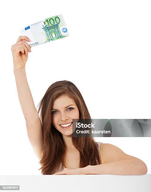 십대 여자아이 쥠 100 유로 지폐 100 유로 지폐에 대한 스톡 사진 및 기타 이미지 - 100 유로 지폐, 여자, 갈색 머리