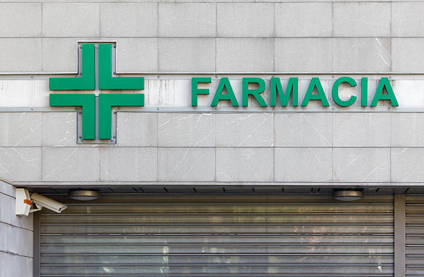 istock Italian Pharmacy Sign and Shop 162981301