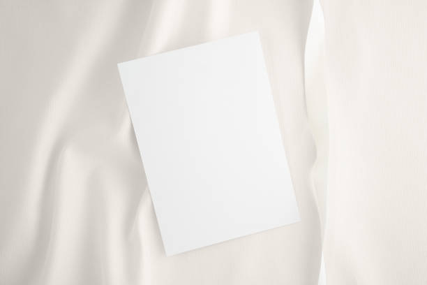 istock Empty Wedding invitation mockup on linen fabric background 1629849290