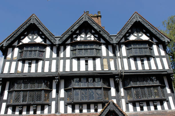 istock Black and White Tudor Framing on Old English Building 1629853149