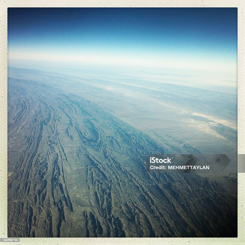 Blick auf die Berge vom Flugzeug - Lizenzfrei Autokorrekturfilter Stock-Foto