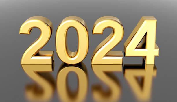 istock 2024 Happy New Year gold metal creative design concept 1629864550