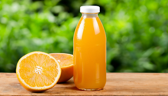 Delicious freshly squeezed orange juice from organic oranges