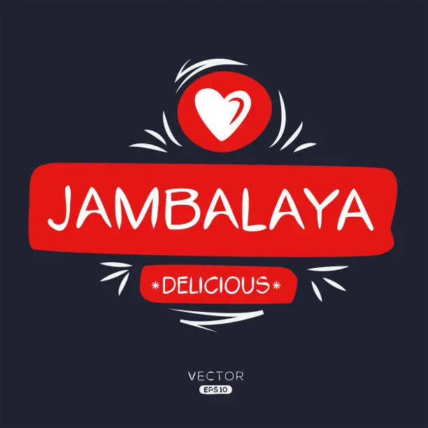 Vector illustration of Jambalaya Sticker Design