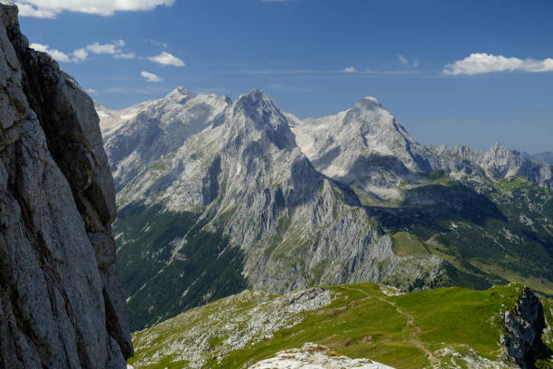 Hike in the Wetterstein Mountains stock photo