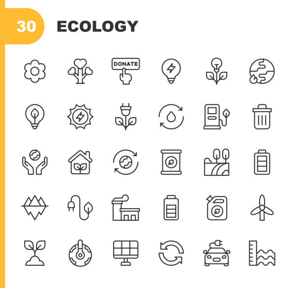 Ecology Line Icons. Editable Stroke. Pixel Perfect. For Mobile and Web. Contains such icons as Agriculture, Charity, Climate, Donation, Earth, Electric Vehicle, Energy, Environment, Flower, Global Warming, Leaf, Nature, Plant, Recycling, Solar Energy. 30 Ecology Outline Icons. Agriculture, Animal, Bag, Battery, Bike, Bio, Biology, Charity, Clean Energy, Climate, Climate Change, Donation, Earth, Ecology, Electric Car, Electric Vehicle, Energy, Environment, Factory, Farm, Flask, Flower, Forest, Garbage Bin, Garbage Truck, Global Warming, Globe, Green, Hand, Leaf, Lightbulb, Nature, Organic, Park, Petrol Station, Plant, Pollution, Recycling, Shopping, Solar Energy, Sun, Tag, Volunteer Work, Waste, Water, Wind. volunteer garbage pick up stock illustrations