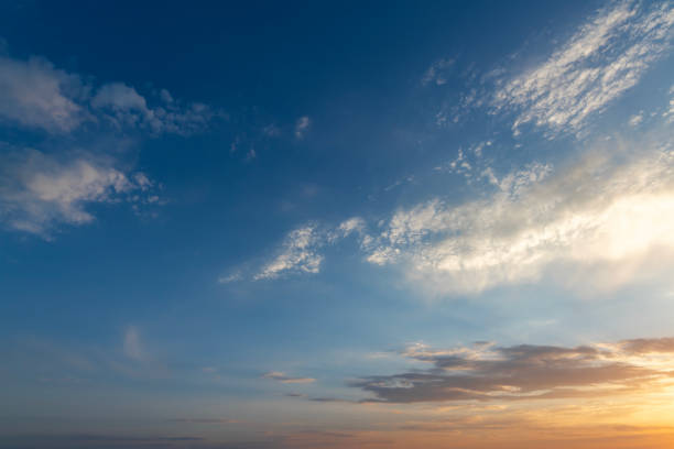 istock Beautiful bright summer sunset sky with clouds. Nature sky  background. 1629947797