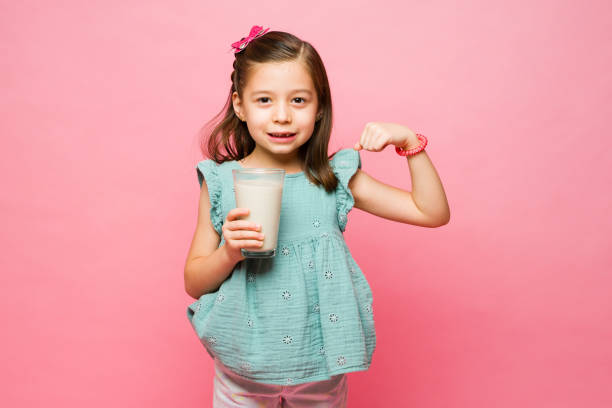 istock Adorable little girl doing a bicep curl feeling strong 1629964777