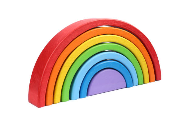 istock One colorful rainbow isolated on white. Children's toy 1629988534