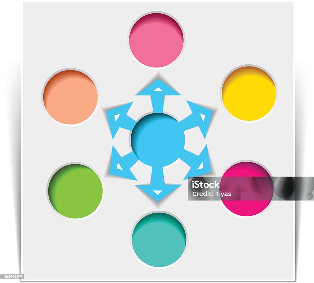 Seis Diagrama de flujo diagrama - arte vectorial de Continuidad libre de derechos