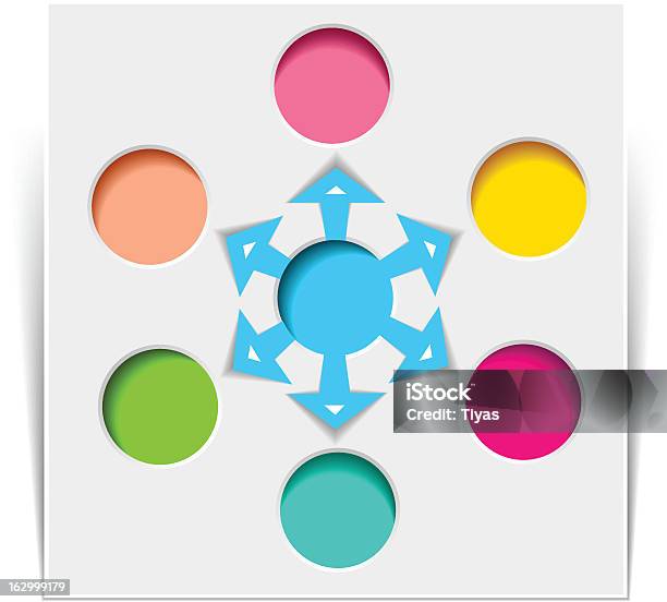 Ilustración de Seis Diagrama De Flujo Diagrama y más Vectores Libres de Derechos de Continuidad - Continuidad, Círculo, Dar vueltas