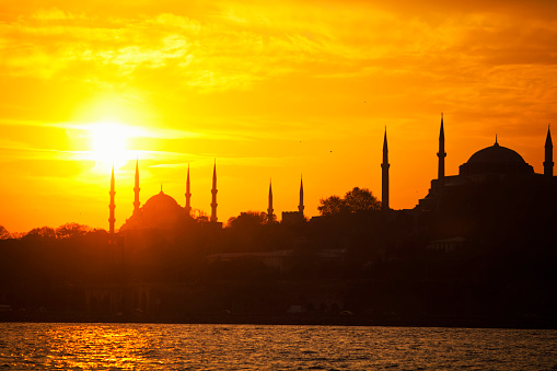 Silhouette of a Mosque in Istanbul, Turkey