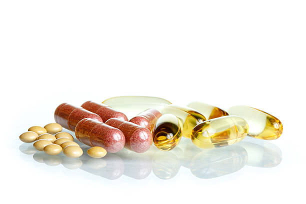 variety of pills stock photo