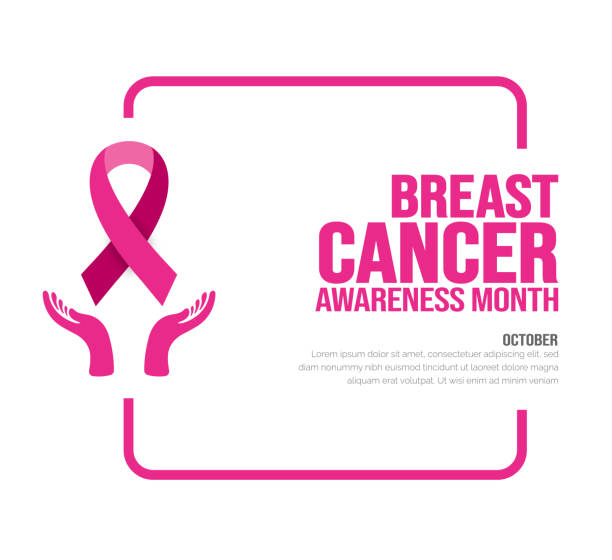October is breast cancer awareness month social media post banner design template set. background, banner, placard, card, and poster design template. October is breast cancer awareness month social media post banner design template set. Holiday concept. background, banner, placard, card, and poster design template with ribbon and text inscription. breast cancer symbol for facebook stock illustrations