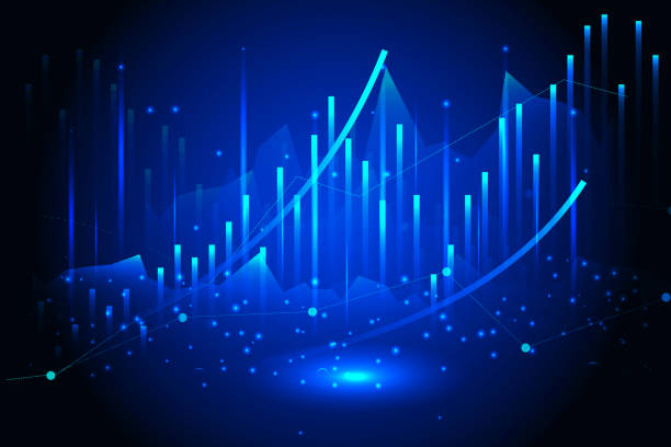 Financial chart with growing indicators, growth dynamics in business. High margin