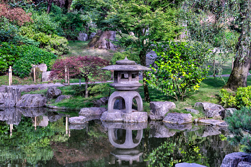 Ornate Gardens And Decorative Statues At A Public Kyoto Japanese Garden Ornate Gardens And Decorative Statues At A Public Kyoto Japanese Garden