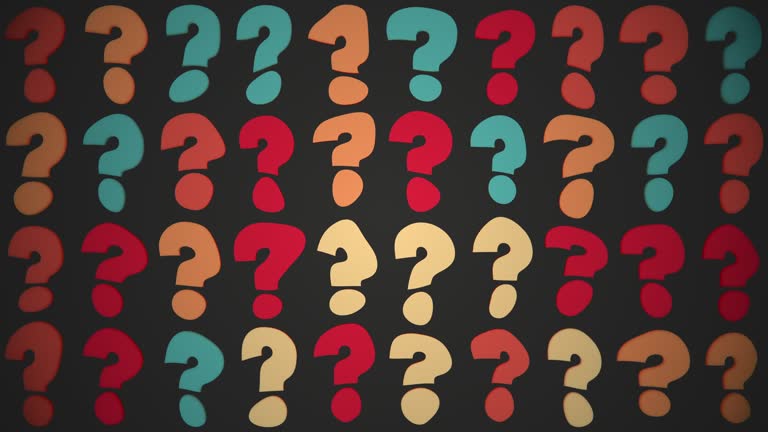 Retro Colorful Question Marks Pattern Background