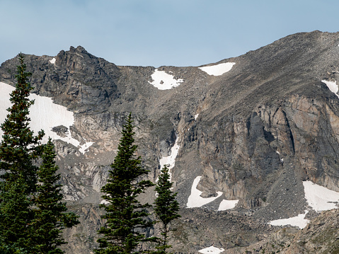Peaks and forest of Indian Peaks Wilderness Area, Colorado.