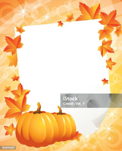 Pumpkins И Осенью Листья — стоковая векторная графика и другие изображения на тему Абстрактный - Абстрактный, Без людей, Благодарность