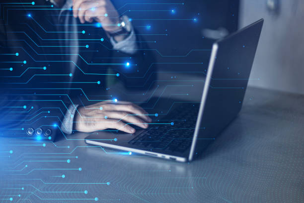 istock Businessman operating project analysis resource management with laptop 1630177455