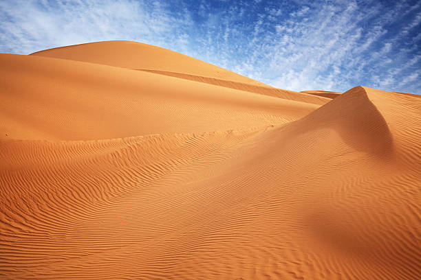 пустыня - landscape desert wave pattern erg chebbi dunes стоковые фото и изображения
