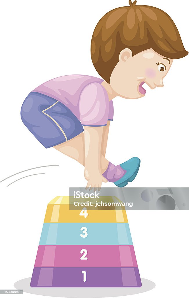 Ilustración de un niño saltar obstáculo - arte vectorial de Actividad libre de derechos