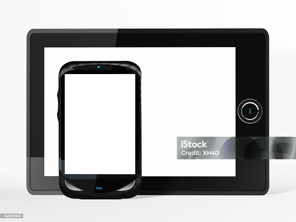 태블릿 및 mobilephone - 로열티 프리 3차원 형태 스톡 사진