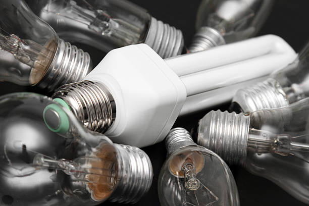 istock energy efficient bulb in the middle of old incandescent 163021883