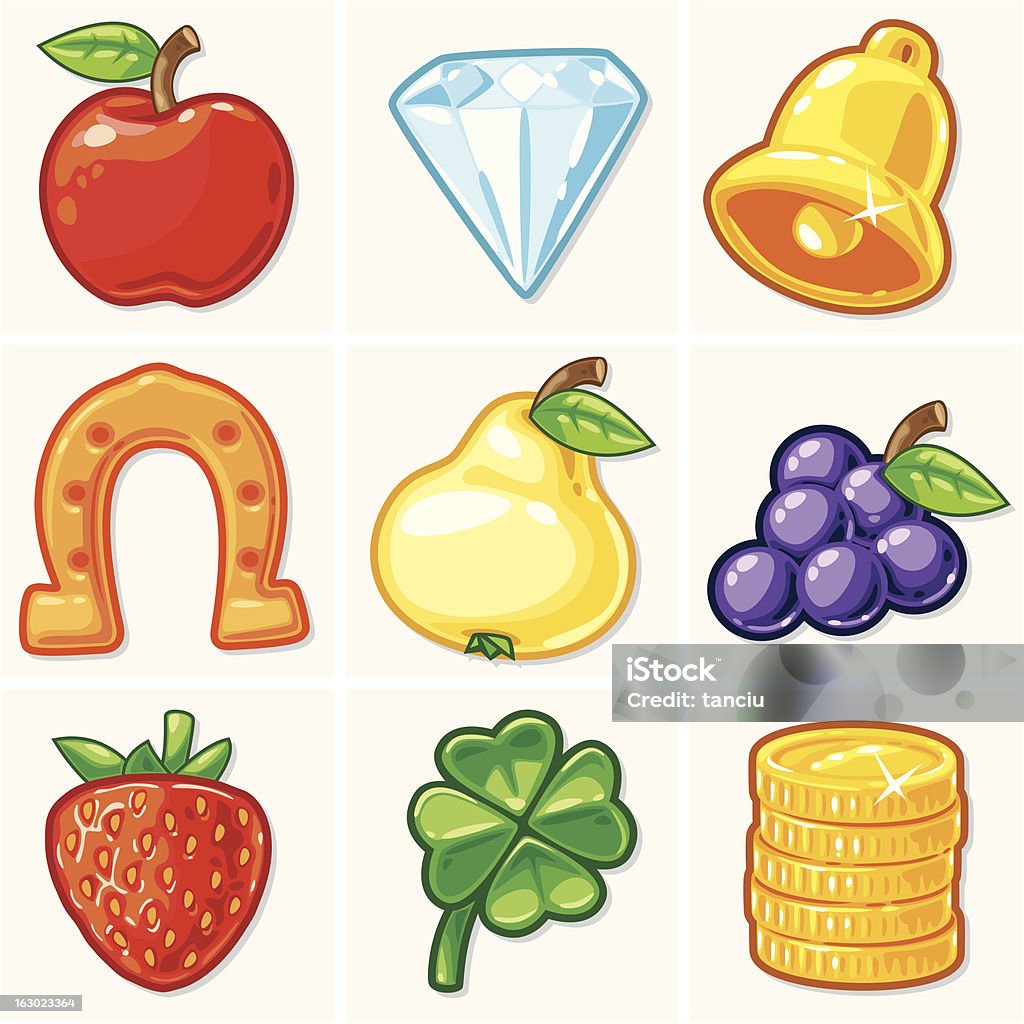 Slot Machine Icons - Soft Collection Slot machine icons. EPS 8.0, Ai CS, PDF, PSD and JPEG (4000 x 4000) are included in package.  Slot Machine stock vector