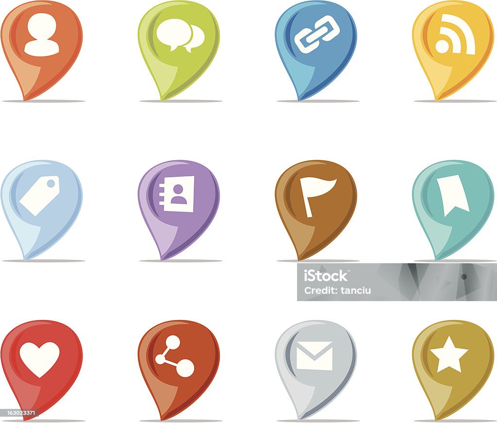 Social Media Icons - Retro Collection Set 4 Social Media Icons. EPS 8.0, Ai CS, PDF, PSD and JPEG (4000 × 3387) are included in package.  Address Book stock vector