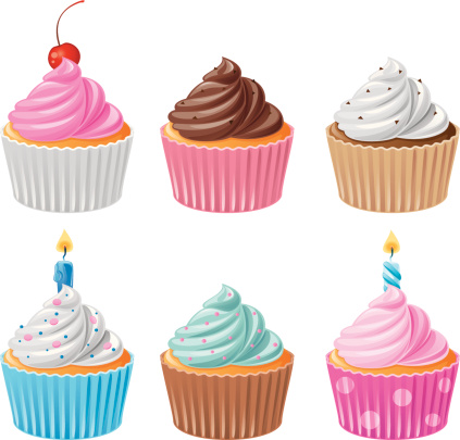 Six delicious cupcakes - Set 1