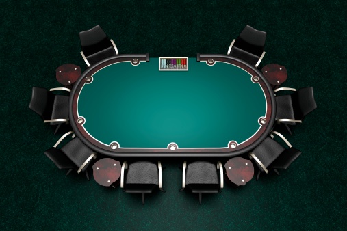 Poker table with chairs