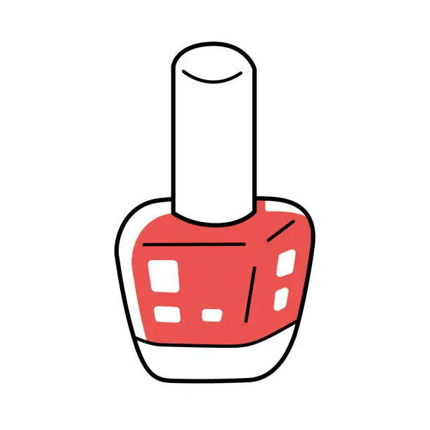 Vector illustration of Red nail polish bottle