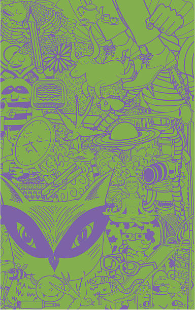 illustrazioni stock, clip art, cartoni animati e icone di tendenza di set di sfondo schizzi - monster set pattern green